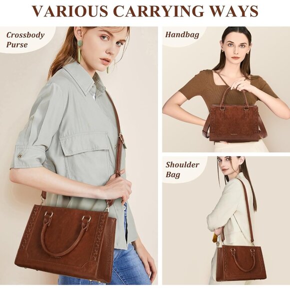 ⚡Women’s PU Leather Handbag Waterproof Tote Crossbody & Top Handle Bag - Picture 4 of 6